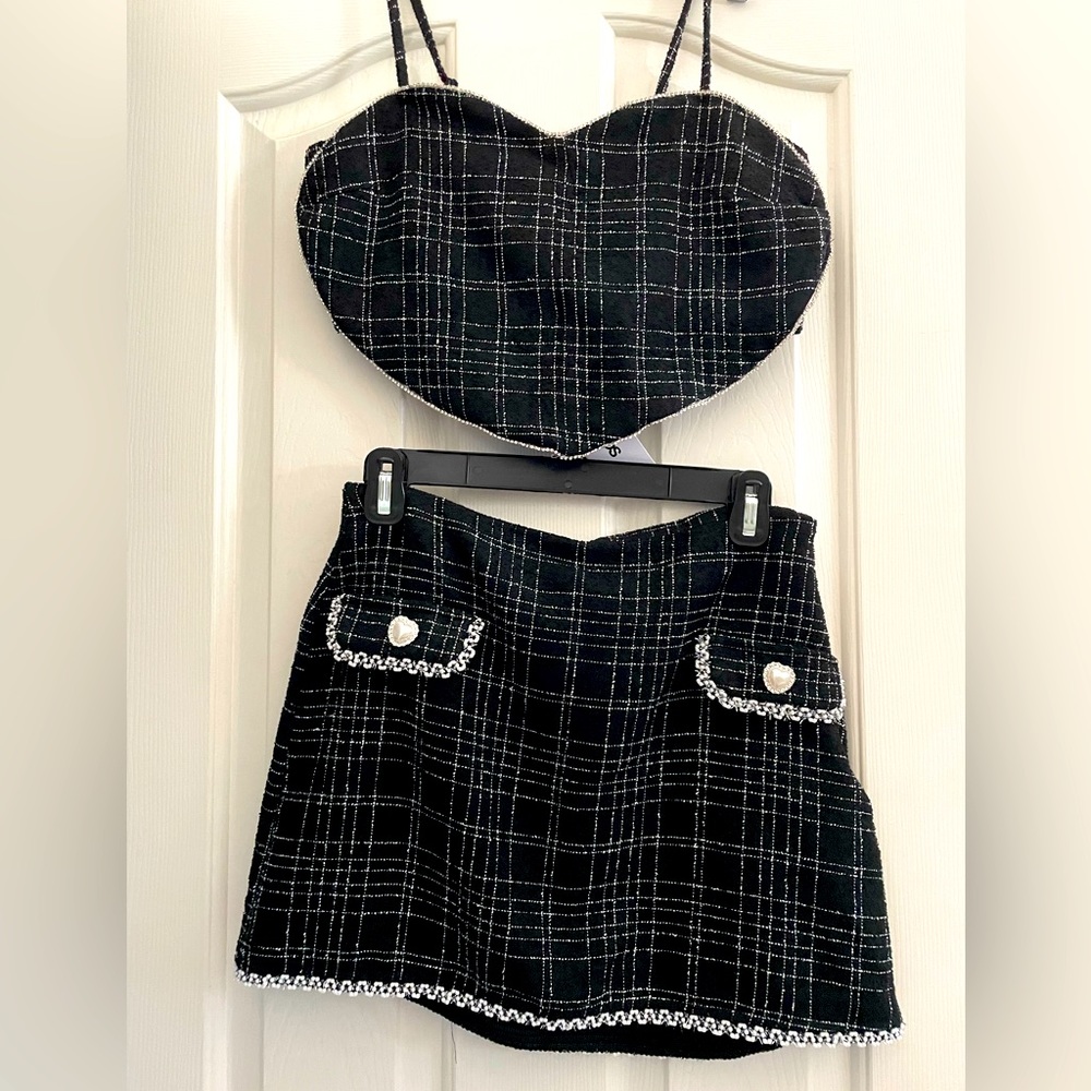 ASOS Beaded Heart Top with Matching Skirt
